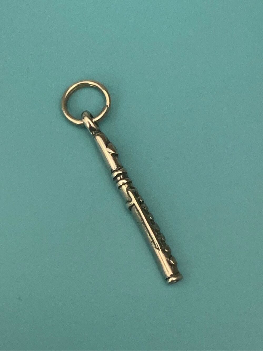Flute Music Sterling Silver Jewelry Charm #band